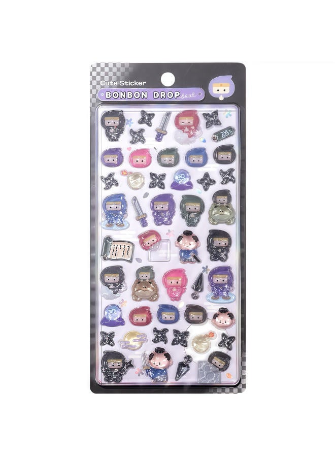 Flash Hot Shimmer Stickers 3d Relief Stickers Solid Children's Cartoon Animal Crystal Phone Case Decorations - Image 1