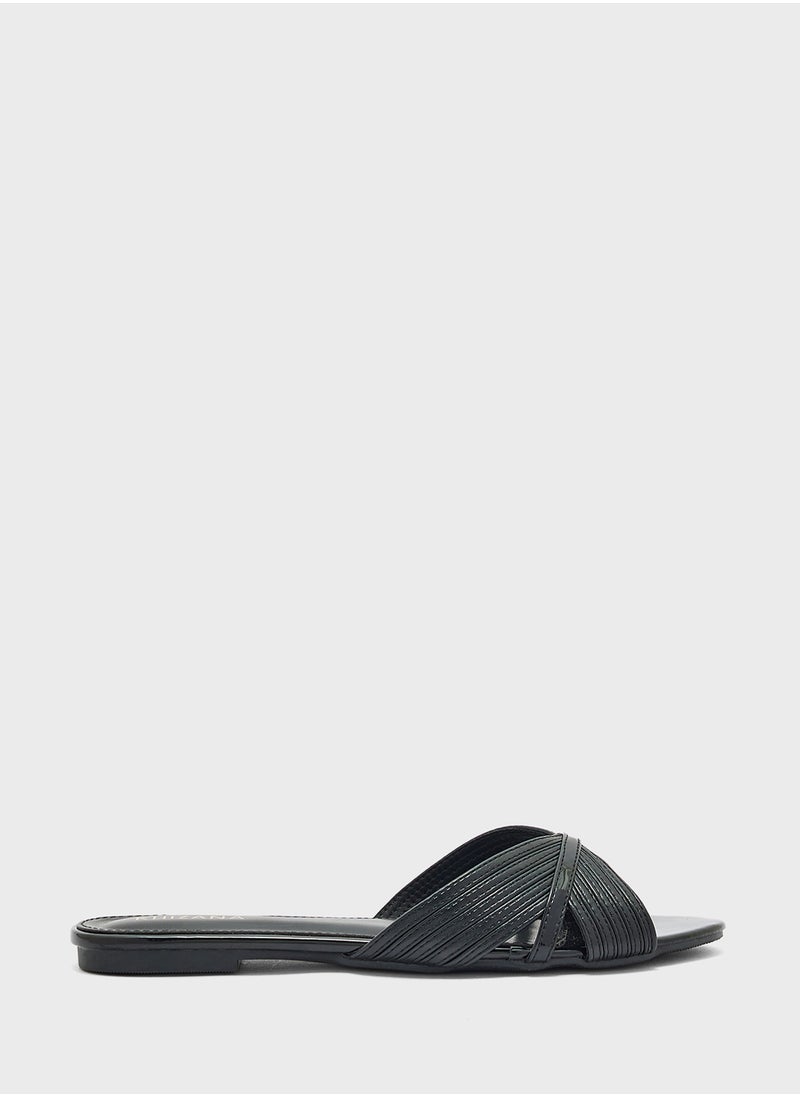 Khizana - Metallic Mule Flat Sandal - Image 1