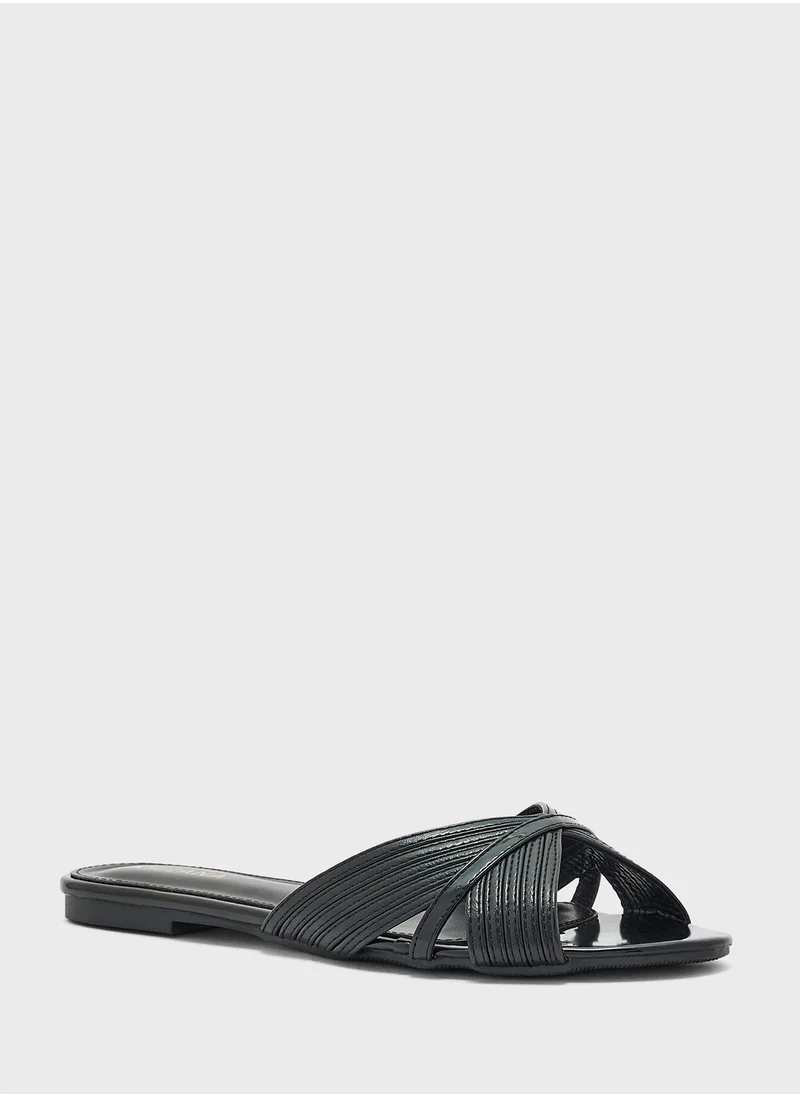 Khizana Metallic Mule Flat Sandal