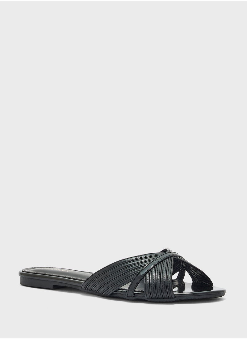 Khizana - Metallic Mule Flat Sandal - Image 1