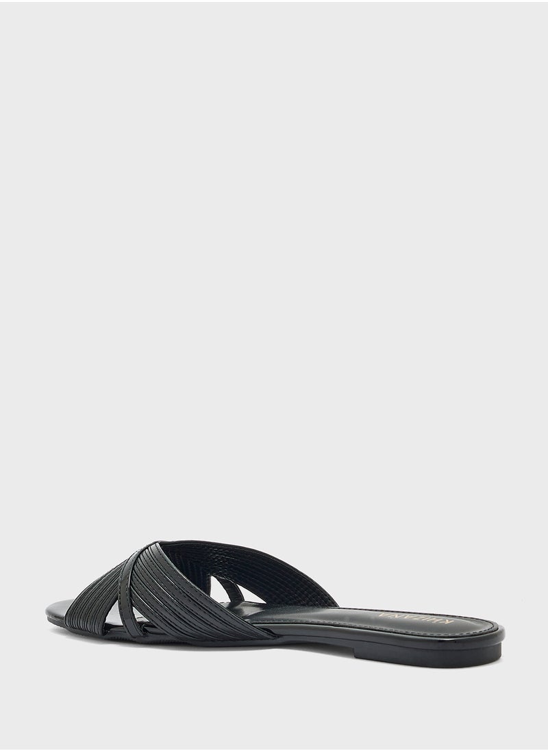 Khizana - Metallic Mule Flat Sandal - Image 1