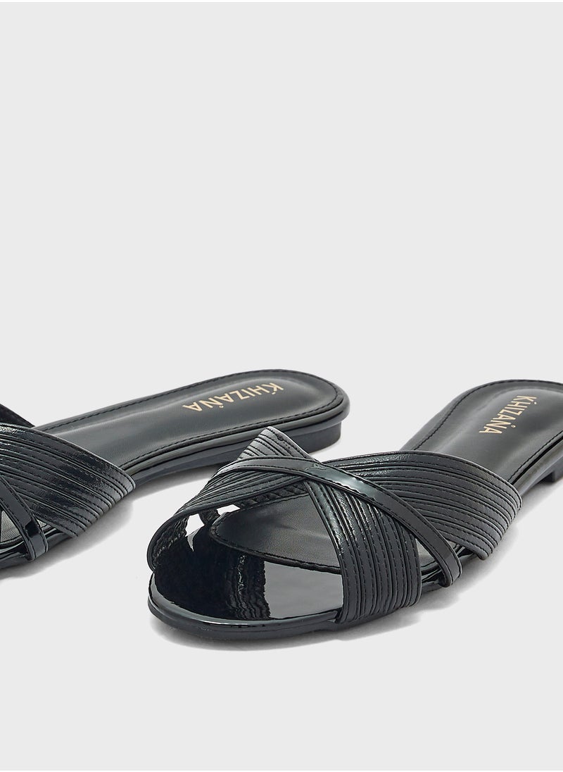 Khizana - Metallic Mule Flat Sandal - Image 1