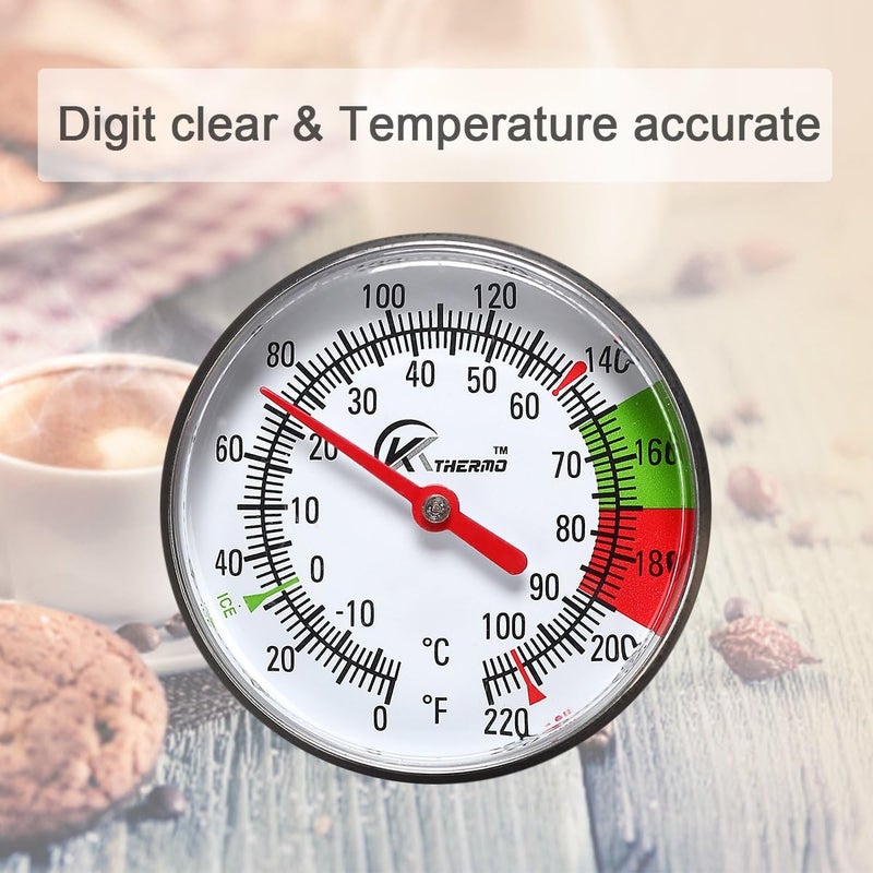 KT THERMO Instand Read 2-Inch Dial Thermometer,Best for The Coffee Drinks,Chocolate Milk Foam - Image 2