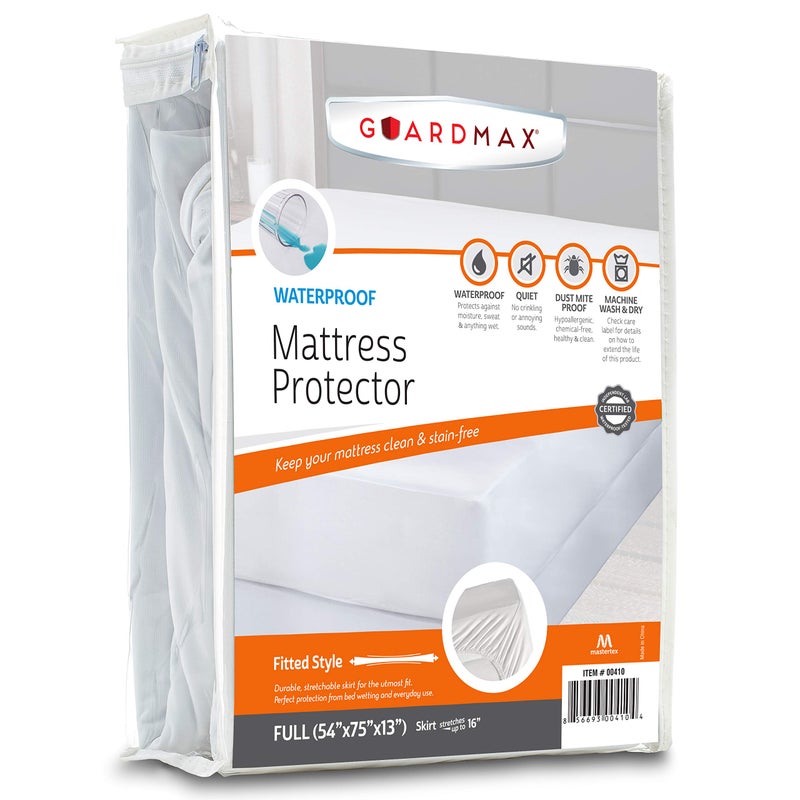 Guardmax Full Size (Futon) Mattress Protector - Premium Waterproof and Hypoallergenic Full Mattress Cover Fitted Sheet - Protects Against Urination  Perspiration  & Other Fluid Spills. - Image 1