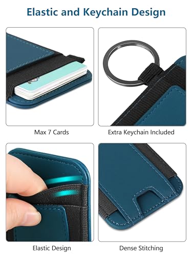 ExtreLife for Magsafe Wallet, Strongest Magnetic Wallet for iPhone 17/16/15/14/13/12 Series, for Magsafe Card Holder with 2 Card Slots, RFID Blocking, Slim, Vegan Leather, Hold 7 Cards, Blue - Image 3