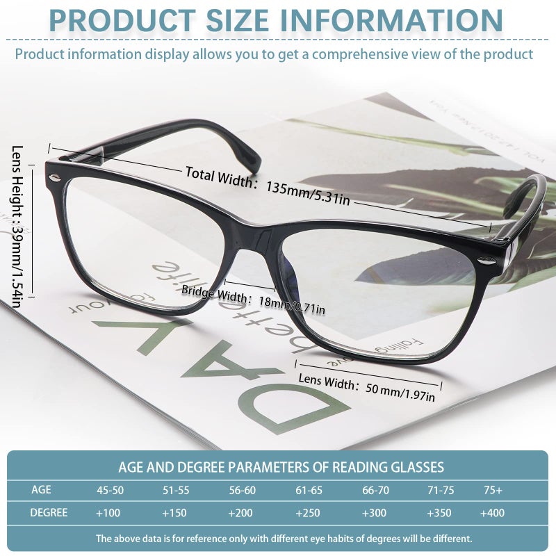 Clasaga Progressive Multifocus Reading Glasses For Women  Blue Light Blocking Ladies Computer Readers With Spring Hinge (3 Mix Color  1.5  Multiplier_X) - Image 2