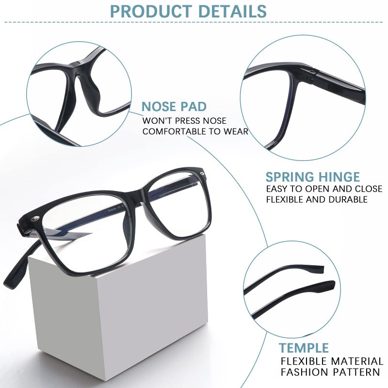 Clasaga Progressive Multifocus Reading Glasses For Women  Blue Light Blocking Ladies Computer Readers With Spring Hinge (3 Mix Color  1.5  Multiplier_X) - Image 4