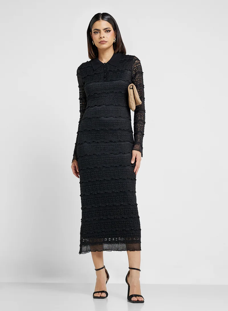 YAS Lace Layered Dress