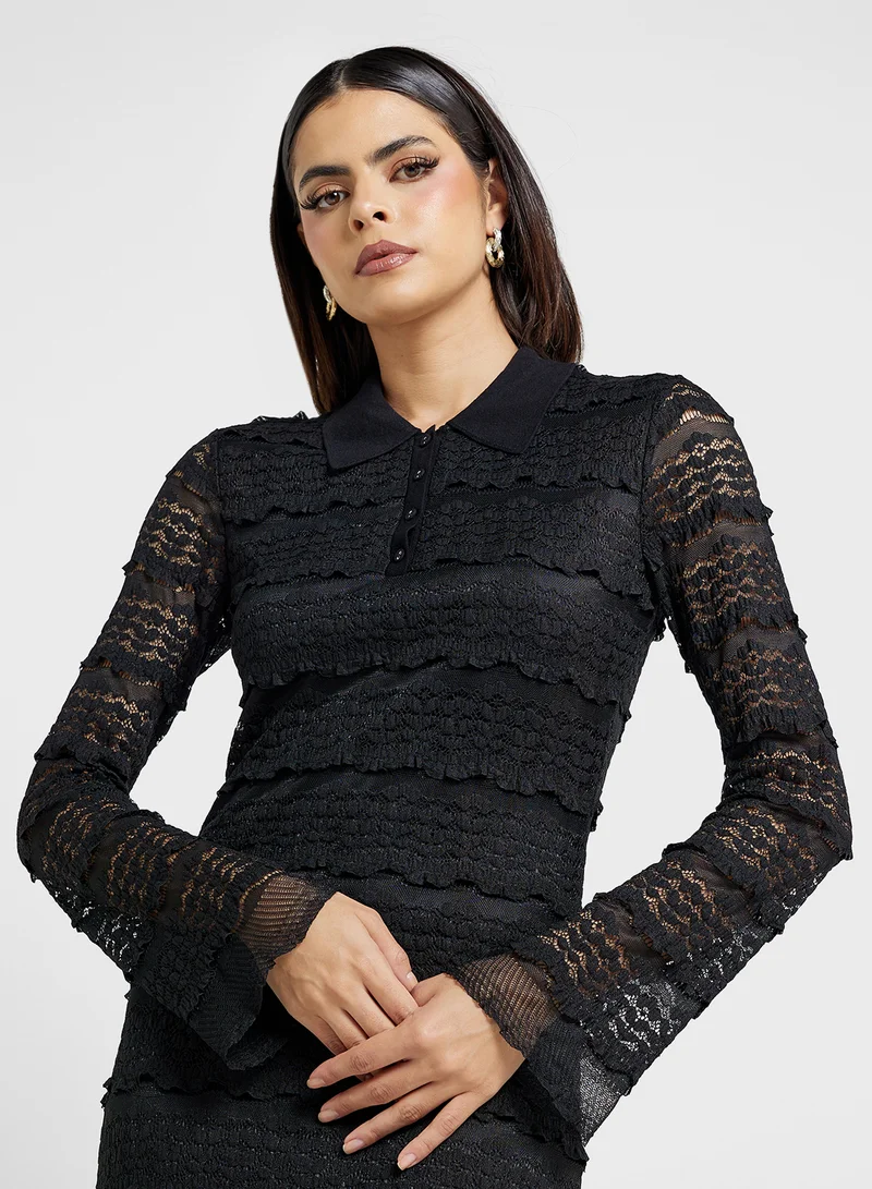 YAS Lace Layered Dress