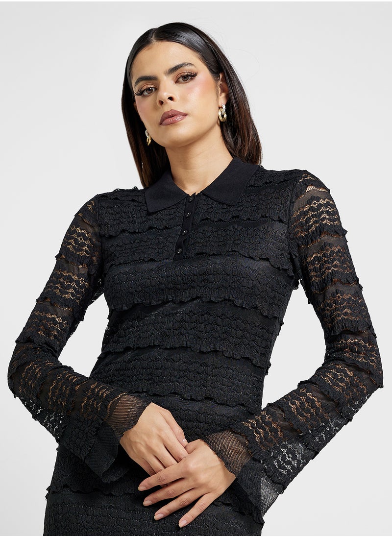 YAS - Collar Neck Dress - Image 1