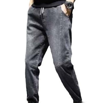 Winter Velvet-lined Slim Jeans for Men Grey