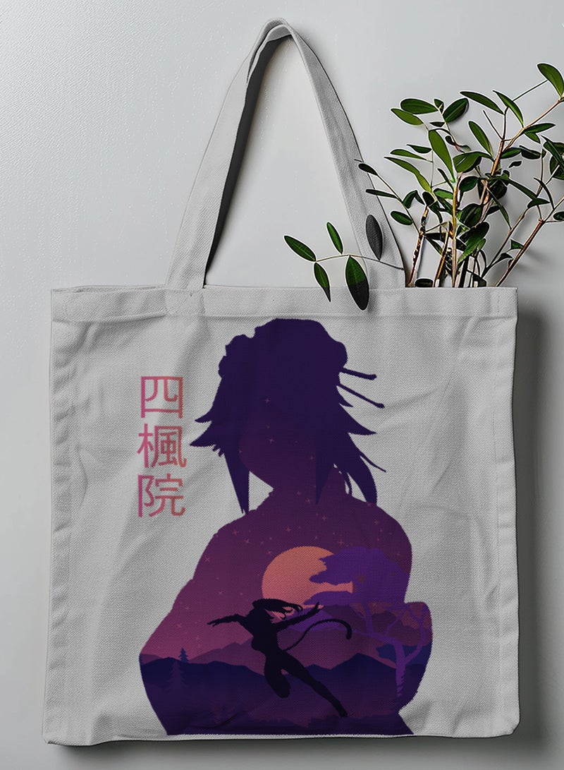 LOWHA Polyester Tote Bag with Shoulder Straps and Colorful Art Anime Pattern  - Image 1