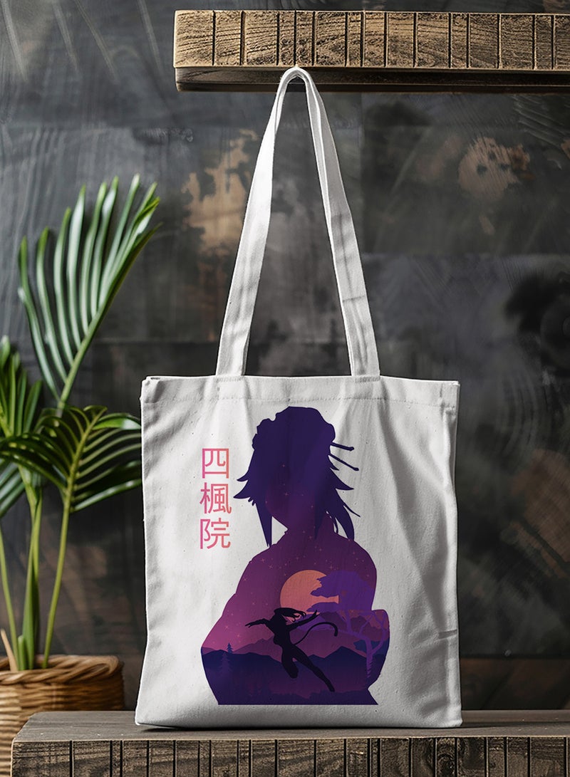 LOWHA Polyester Tote Bag with Shoulder Straps and Colorful Art Anime Pattern  - Image 2