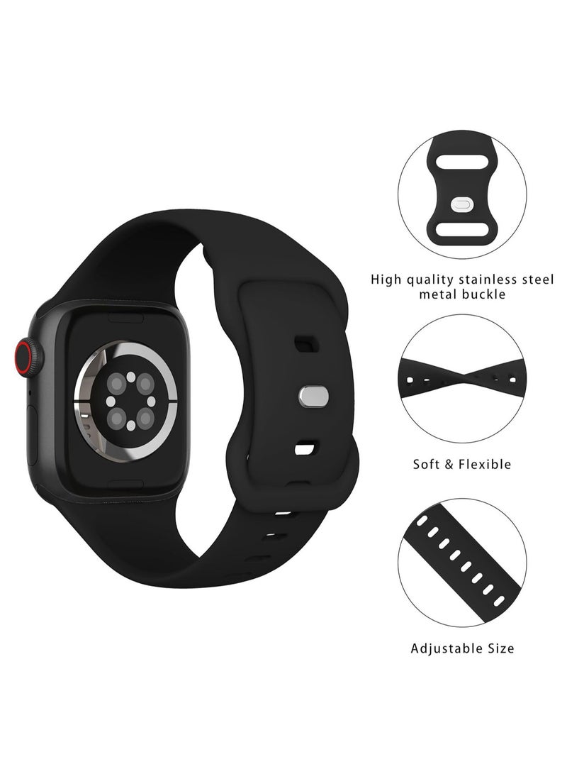 3 قطع حزام سيليكون لساعة Apple Watch SE (2024) GPS مقاس 40 مم باللون الأسود والأبيض والأزرق - Image 3