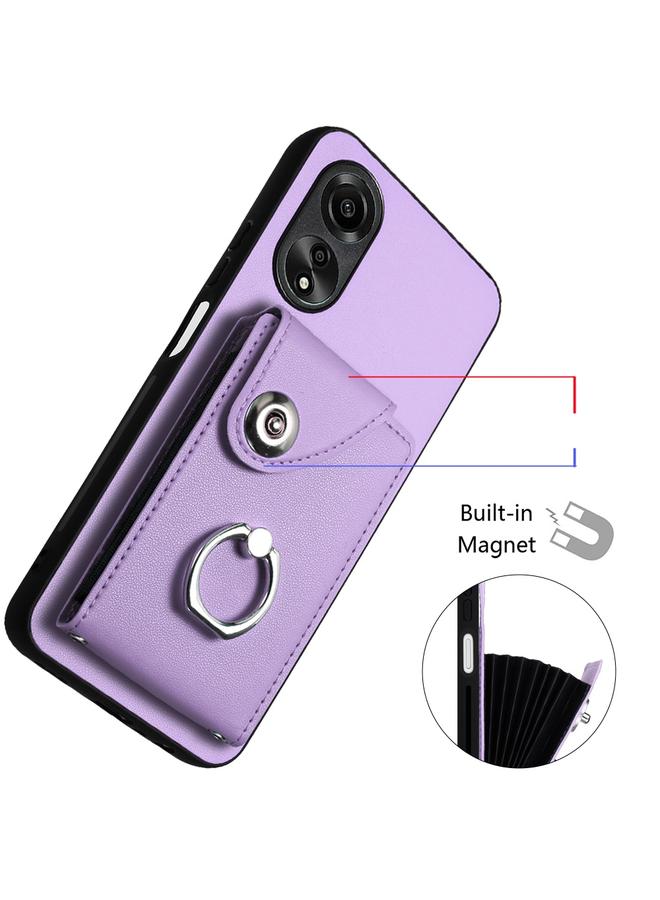 اس-توب جراب لهاتف OPPO A17 Global مع حامل بطاقات وحلقة من البولي يوريثان - Image 4