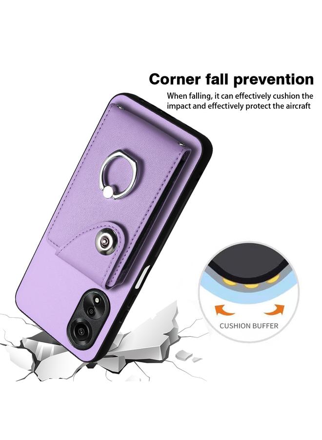 اس-توب جراب لهاتف OPPO A17 Global مع حامل بطاقات وحلقة من البولي يوريثان - Image 5