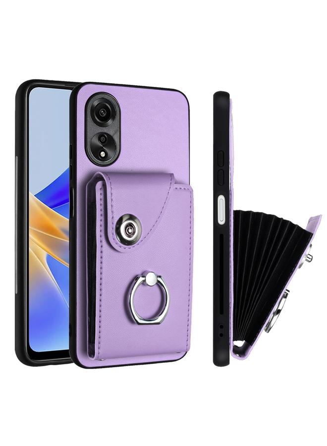 اس-توب جراب لهاتف OPPO A17 Global مع حامل بطاقات وحلقة من البولي يوريثان - Image 2