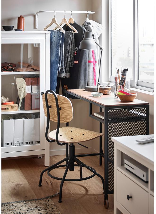 Zaboon Swivel chair, pine/black - Image 2