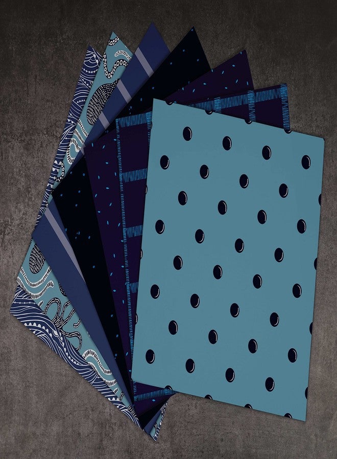 Inkdotpot 25 Sheets Deep Blue Theme Scrapbook Paper Pad 6x6, Single-Sided Scrapbook Paper- Colorful Cardstock Paper Scrapbooking DIY Decorative Background Cardmaking Supplies- Journal Craft Paper - Image 5