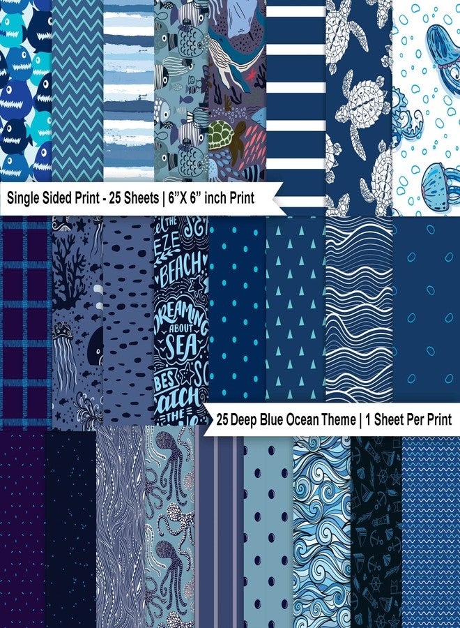 Inkdotpot 25 Sheets Deep Blue Theme Scrapbook Paper Pad 6x6, Single-Sided Scrapbook Paper- Colorful Cardstock Paper Scrapbooking DIY Decorative Background Cardmaking Supplies- Journal Craft Paper - Image 2