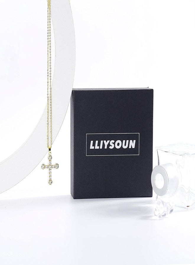 LLIYSOUN Cross Pendant Necklace for Women Jewelry Gold Cross Necklaces for Women Cross Necklace Minimalist Trendy Jewelry Valentines Day, 15.7 inches, Titanium Steel, Cubic Zirconia - Image 5