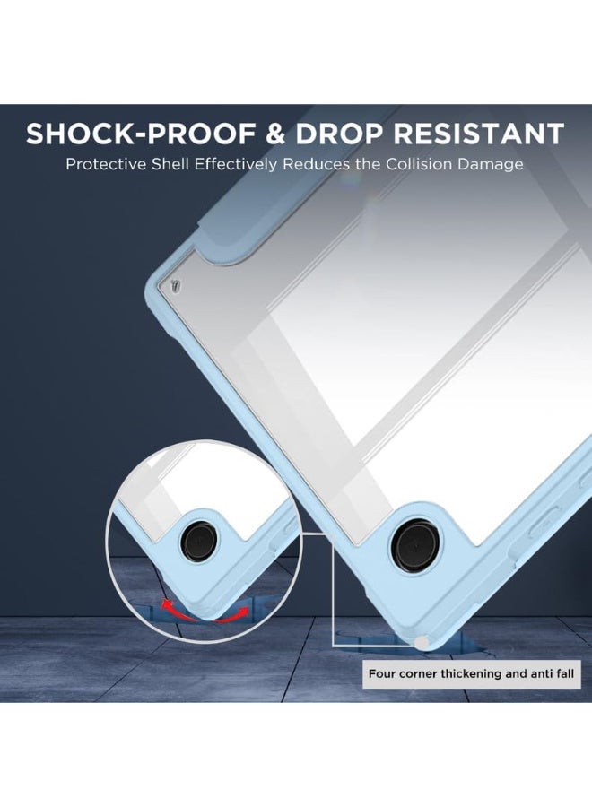 Cover for Samsung Galaxy Tab A9 Cover Case 8.7 inch, Hybrid Shell Cover Case for Samsung Galaxy Tab A9 Tablet Cover [SM-X110/X115/X117] with Transparent Back - Light Blue - Image 3