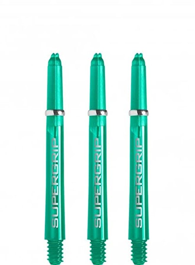 Harrows Supergrip Dart Shafts, Polycarbonate Stems, Machined Rings, Short 35mm, Jade (3 Sets)