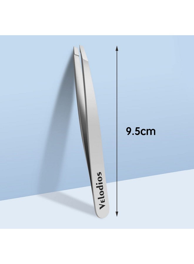 Velodios Professional Grade Slant Tweezers,Best Tweezers For Eyebrow, Facial Hair,Chin Hair And Ingrown Hair Removal, Premium Stainless Steel Slant Tip Tweezers For Women - Image 2