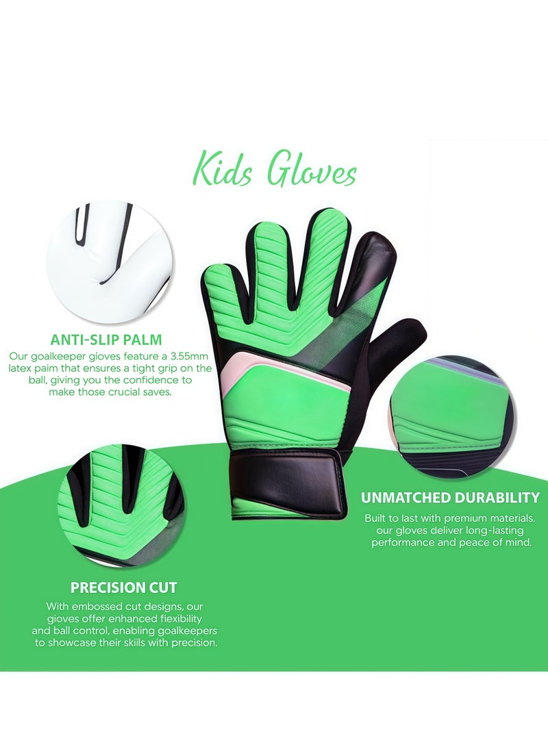 Generic Goalkeeper Gloves Soccer Gloves Finger Support Youth Soccer Gloves Kids Youth Soccer Goalkeeper Gloves - Suitable for Soccer, Goalkeeper, Goalkeeper Training Gloves Equipment - Image 3