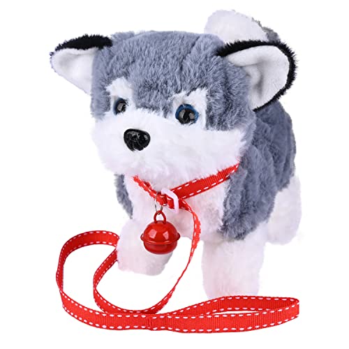 WorWoder Plush Alaska Toy Puppy Electronic Interactive Pet Dog Walking Barking Tail Wagging Stretching Companion Animal for Kids Alaska Dog - Image 1