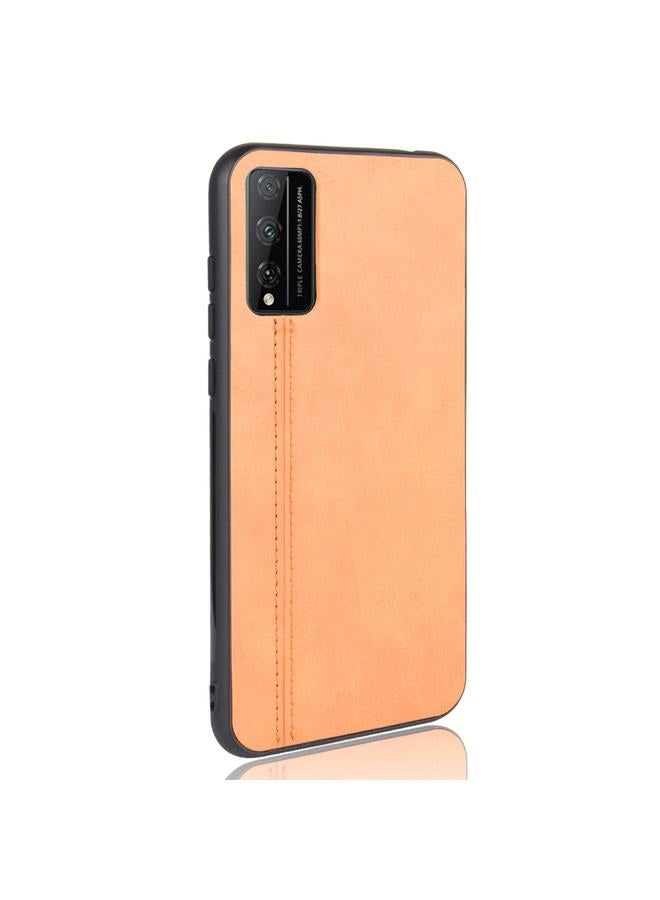 زبون جراب لهاتف Huawei Honor Play 4T Pro مقاوم للصدمات بنمط جلد البقر المخيط من مادة PC + PU + TPU - Image 3