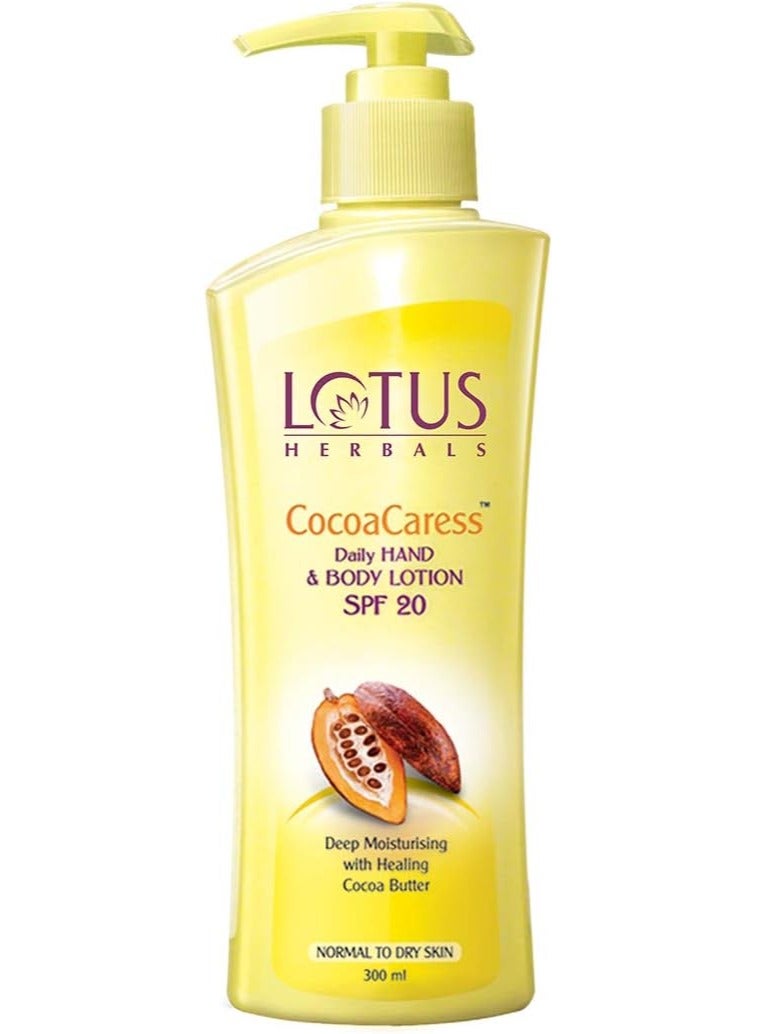 Lotus Lotus Herbals Cocoa Caress Daily Hand and Body Lotion SPF 20, 250ml 