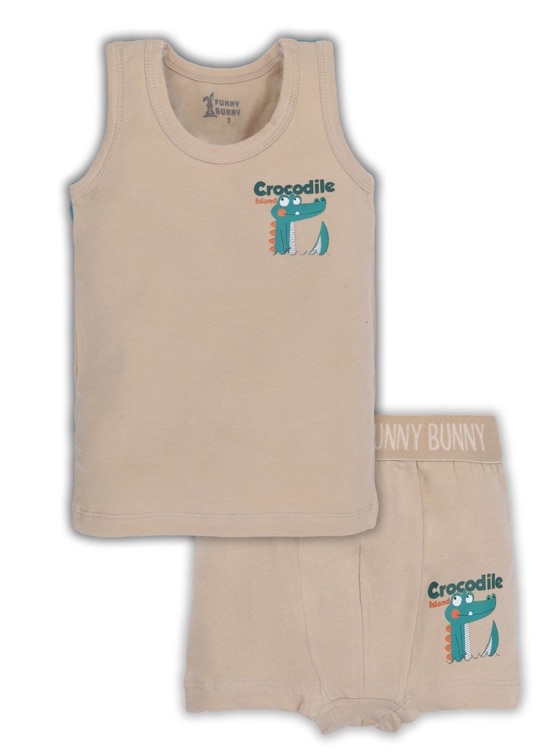 Funny Bunny Pack of 3 Cotton Tank Top Undershirts and Boxer Set for Boys  - Image 2