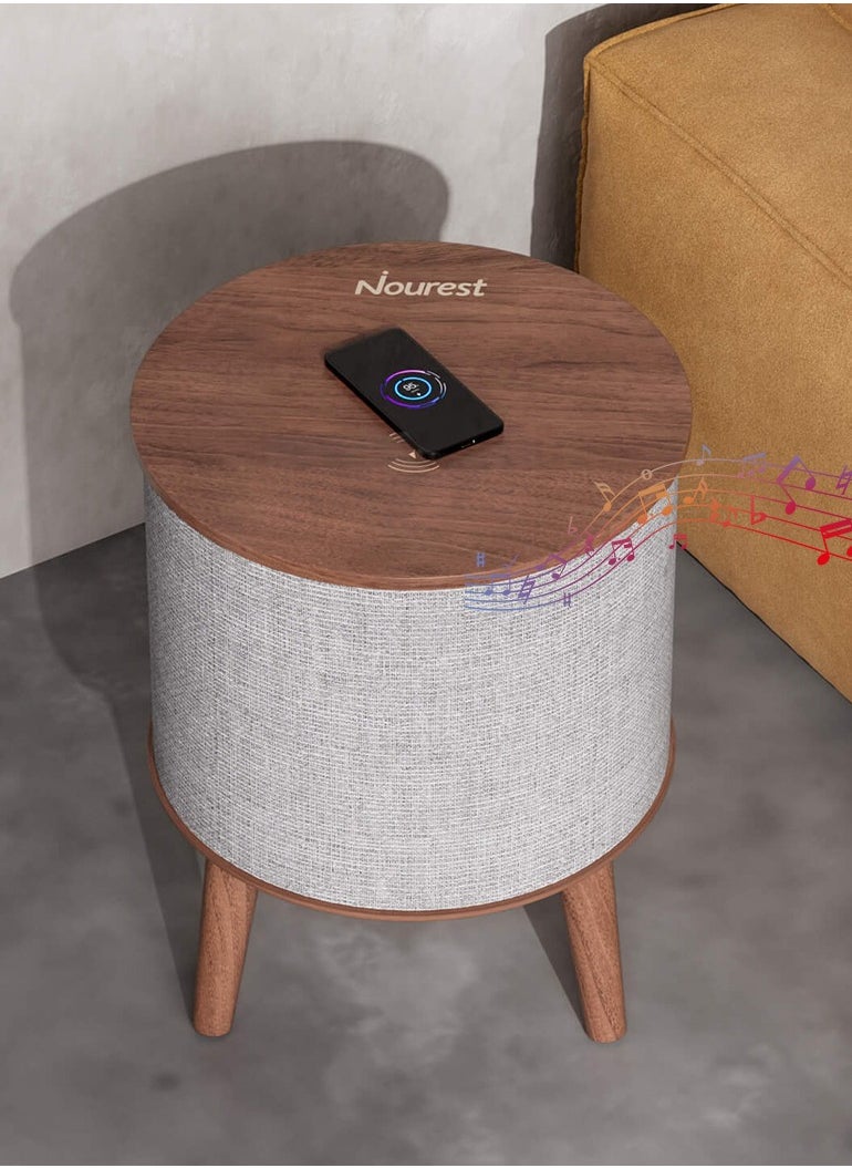Nourest 3 in 1 Stylish Side Table with Built-in Wireless Charging and Speaker  - Image 1