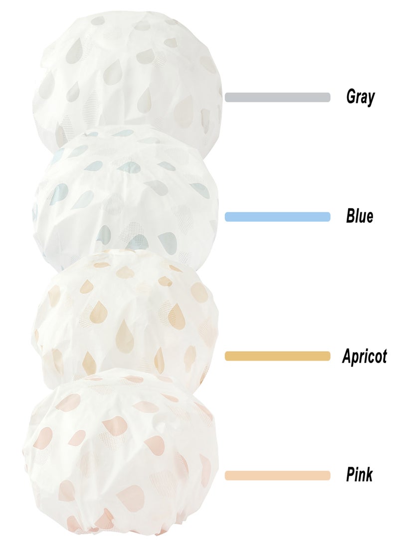 PEVA Shower Cap Hair Cover Oil-Proof Hair Cap Adult Women's Waterproof Shower Cap Gray - Image 2