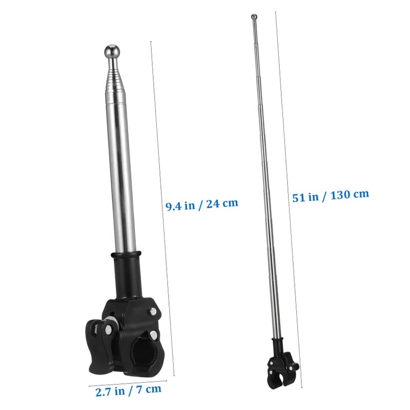 4 Pcs Black Bike Flag Pole Holder Mount For Motorcycle Telescopic Handlebar Accessory - Image 3