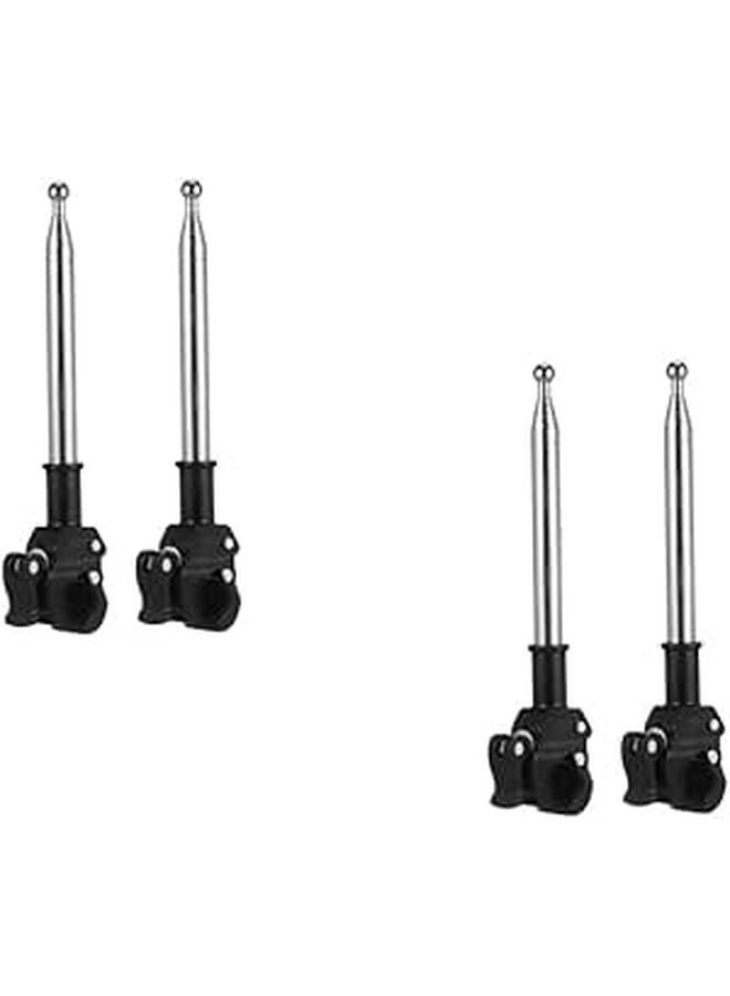 4 Pcs Black Bike Flag Pole Holder Mount For Motorcycle Telescopic Handlebar Accessory - Image 1