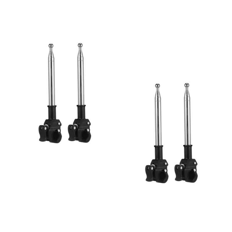 4 Pcs Black Bike Flag Pole Holder Mount For Motorcycle Telescopic Handlebar Accessory - Image 2