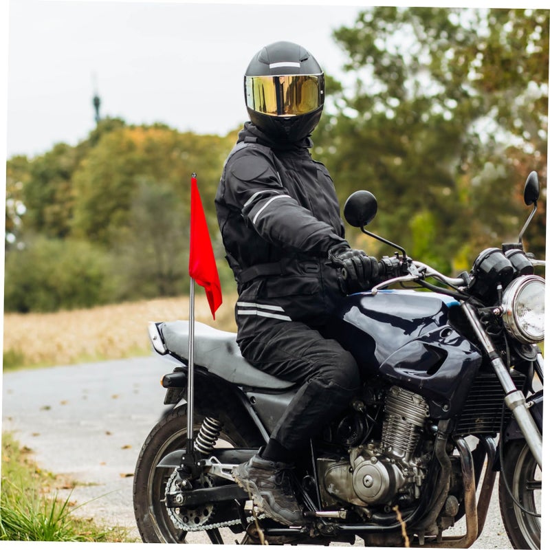 4 Pcs Black Bike Flag Pole Holder Mount For Motorcycle Telescopic Handlebar Accessory - Image 5