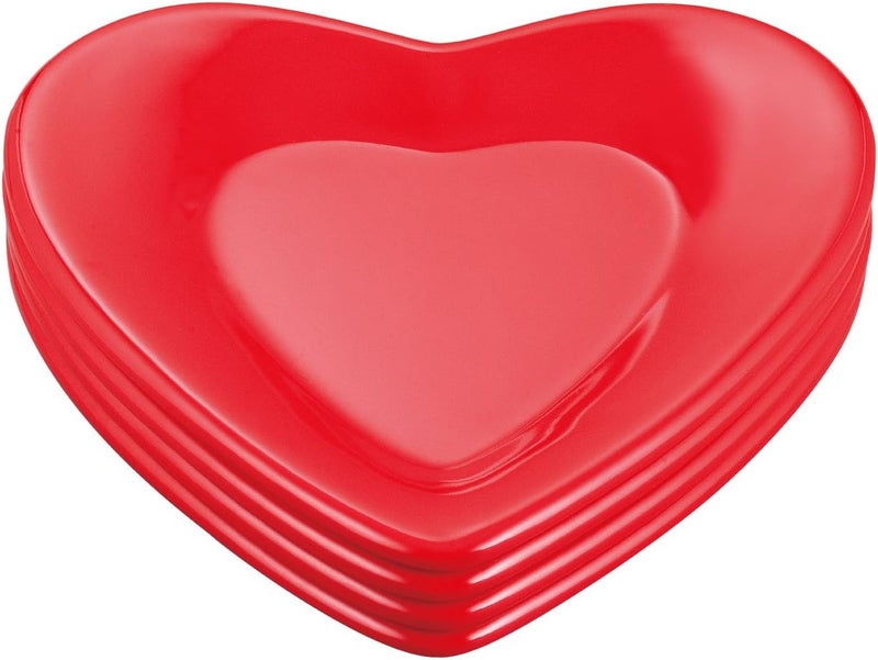 UP UPware 4Piece 475 Inch Melamine Dessert Plates Appetizer Dinner Plates Small Serving Plates Party Plates Heart Shaped Plate for Dessert Snack Fruit Side Dishes 475 Inch Heart Plate - Image 2