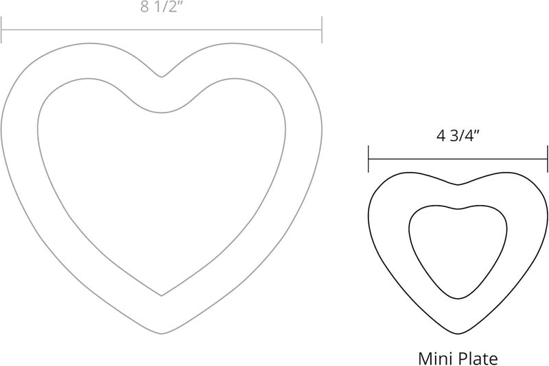 UP UPware 4Piece 475 Inch Melamine Dessert Plates Appetizer Dinner Plates Small Serving Plates Party Plates Heart Shaped Plate for Dessert Snack Fruit Side Dishes 475 Inch Heart Plate - Image 5