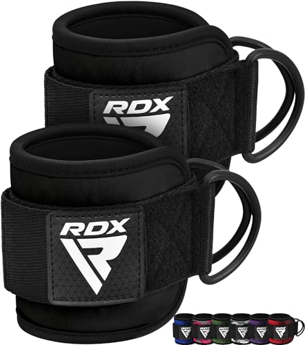 RDX Ankle Straps for Cable Machines 7MM Neoprene Padded 10x4 Adjustable Gym Cuffs with Dual DRings Weight Attachments for Wrist Glutes Leg Kickbacks Hip Abduction Strength Workouts Men Women - Image 1