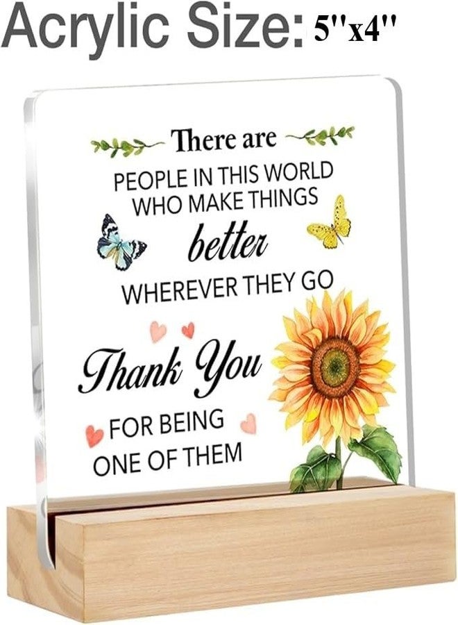 Bs amor Appreciation Gifts for Women Thank You Clear Desk Decorations Floral Acrylic Sign with Stand Table Plaque Sign Keepsake Grateful Gift for Teacher Coworker Manager Boss - Image 5