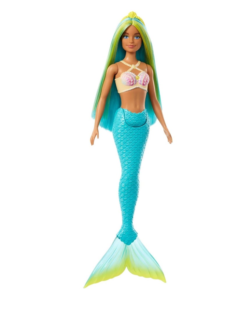 Barbie Mermaid Dolls with Colorful Hair, Tails and Headband Accessories - Image 1