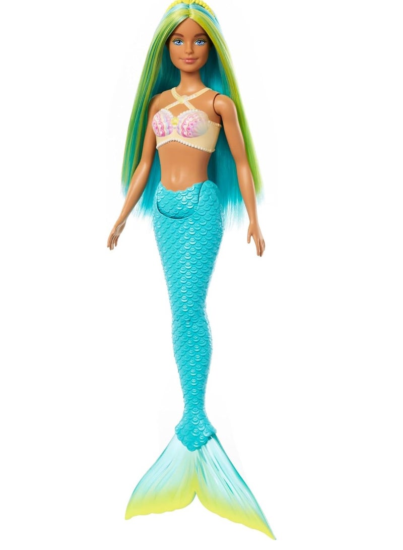 Barbie Mermaid Dolls with Colorful Hair, Tails and Headband Accessories - Image 2