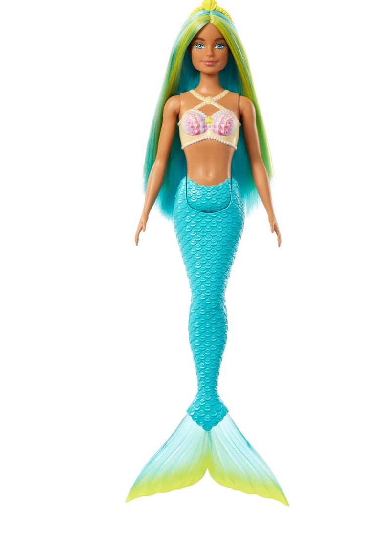 Barbie Mermaid Dolls with Colorful Hair, Tails and Headband Accessories - Image 3