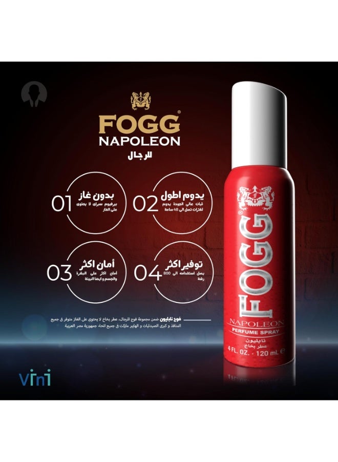 FOGG Napoleon Perfume Body Spray (120ml) - Long-Lasting Fresh Fragrance - No-Gas Formula - Powerful & Bold Scent for Men - Image 2