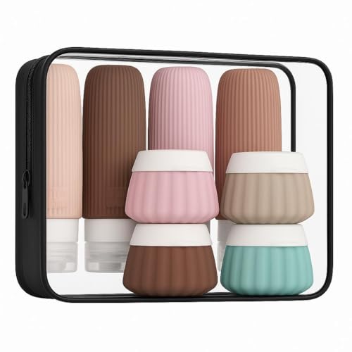 Glivary travel Bottles Kit for Toiletries Organizer BPA Free 90ml Silicone Size Containers Portable Bottle Accessories for Conditioner Shampoo Lotion(4 pack),Multicolor (combo big/small silicon) - Image 1