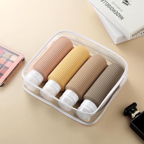 Glivary travel Bottles Kit for Toiletries Organizer BPA Free 90ml Silicone Size Containers Portable Bottle Accessories for Conditioner Shampoo Lotion(4 pack),Multicolor (combo big/small silicon) - Image 2
