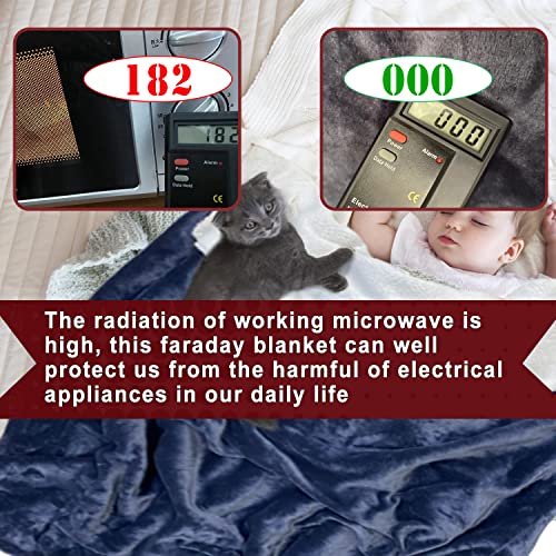 NEWMEIL Fara Day Blanket for Sleeping, Big Size 50IN * 60IN (127CM * 152CM) Thick Fara Day Blanket for Belly, Warm White Berber Fleece and Navy Blue Flannel with Fara Day Fabric - Image 5